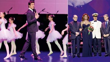 A estrela entre Morricone, o comandante do MSC Preziosa, Giuliano Bossi, e Gianluigi Aponte. Roberto
Bolle e jovens do Russian Ballet College. - Cadu Pilotto