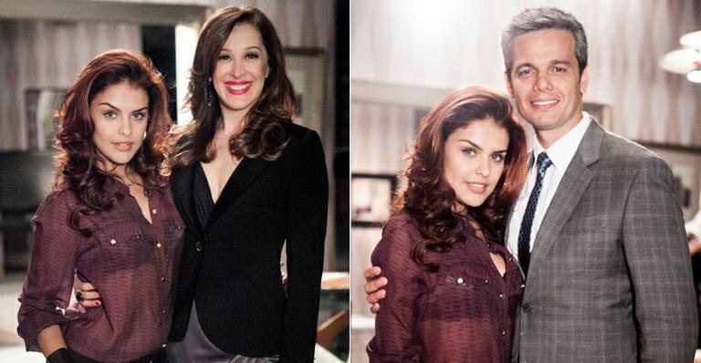 Rosângela (Paloma Bernardi) se alia a Lívia (Claudia Raia). A ruiva desperta o interesse de Haroldo (Otaviano Costa) - TV Globo/ Matheus Cabral