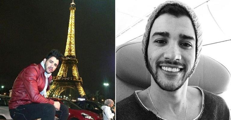 Gusttavo Lima posa em frente a Torre Eiffel, em Paris, na França - Reprodução/ Facebook/ Twitter