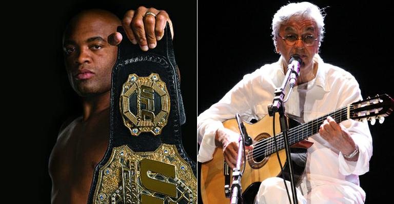 Anderson Silva e Caetano Veloso - Reprodução/Facebook e Uran Rodrigues