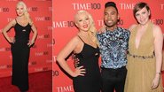 Christina Aguilera posa com Miguel e Lena Dunham na festa da 'Time' - Getty Images