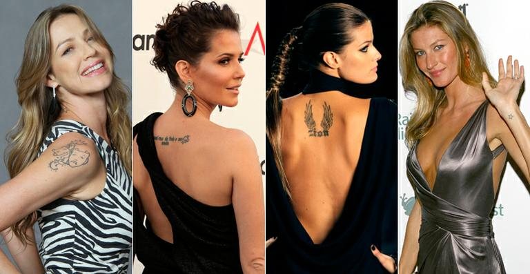 Tatuagem: Luana Piovani, Deborah Secco, Isabeli Fontana e Gisele Bündchen - Arquivo CARAS