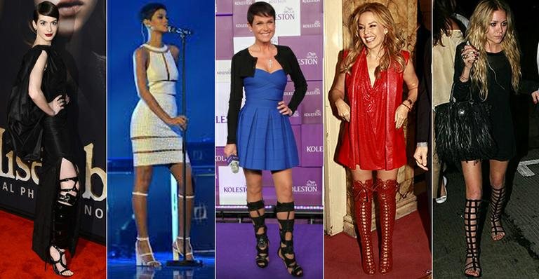 Famosas aderem à moda das botas gladiadoras - Fotomontagem