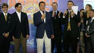 Arnold Schwarzenegger discursa em evento de fisiculturismo no Rio de Janeiro - Andre freitas / AgNews