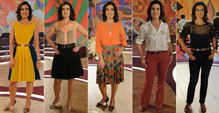 Os looks de Fátima Bernardes no programa 'Encontro' - Reprodução / TV Globo