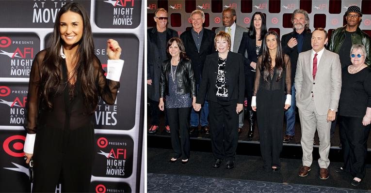 Demi arrasa no red carpet do AFI Night at the Movies e une-se a ídolos de Hollywood como Peter Fonda, Ford, Poitier, Cher, Russell, Samuel, Sally, Shirley, Kevin e Kathy. - Reuters