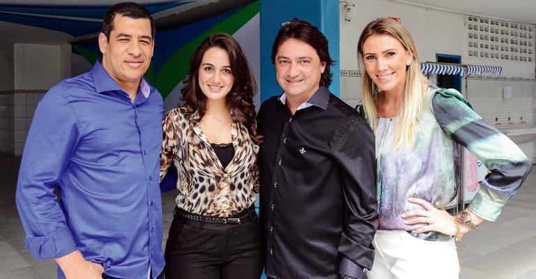 Produtor musical, Claudinho RS lança projeto ao lado da empresária Aline Fregonesi, o seu parceiro, o maestro, Renato Misiuk, e sua Vanessa Misiuk, Guarujá, litoral de SP. - -