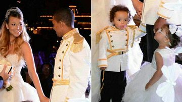 Vestidos de Cinderela e príncipe encantando, Mariah Carey e Nick Cannon renovam os votos de casamento e celebram os dois anos dos gêmeros Monroe e Moroccan na Disney - Reprodução/Twitter