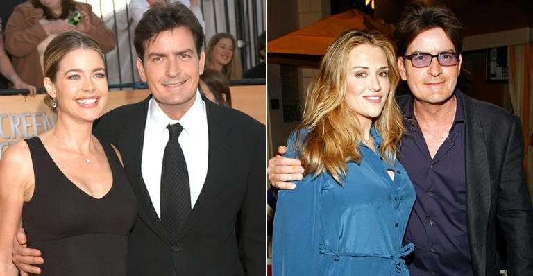 Charlie Sheen e suas ex-mulheres: Denise Richards e Brooke Muller - Getty Images