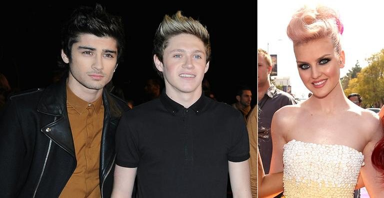 Zayn Malik e Niall Horan, do One Direction; Perrie Edwards, do Little Mix - Getty Images