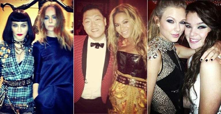 Madonna e Stella McCartney; Psy e Beyoncé; Taylor Swift e Hailee Steinfeld - Instagram/Reprodução