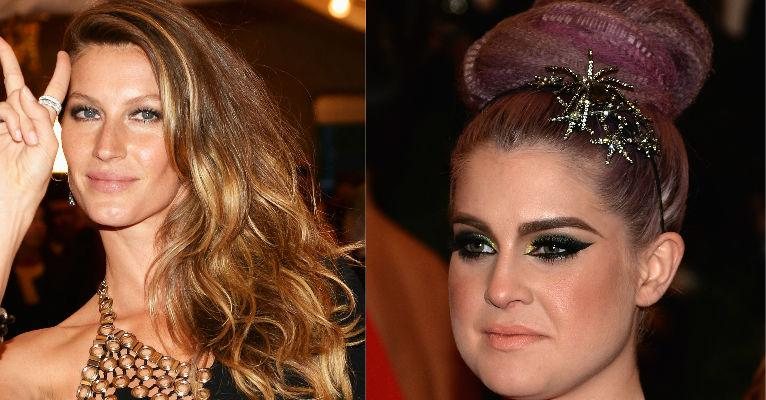 Gisele Bündchen e Kelly Osbourne fizeram diferentes tipos de maquiagens para a festa - Getty Images