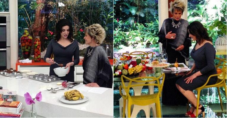 Nigella Lawson ensina Ana Maria Braga a fazer um muffim de chocolate com banana - Reprodução/Instagram