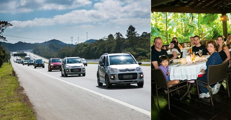 Acompanhados por dois carros-madrinha, 76 clientes da montadora se reúnem no espaço conceito nos Jardins, seguem de São Paulo a Camburi e almoçam por lá - Caio Guimarães