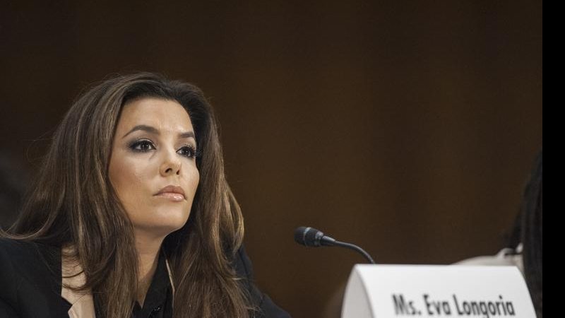 Atriz Eva Longoria durante sessão no Senado americano sobre empreendedorismo - Getty Images