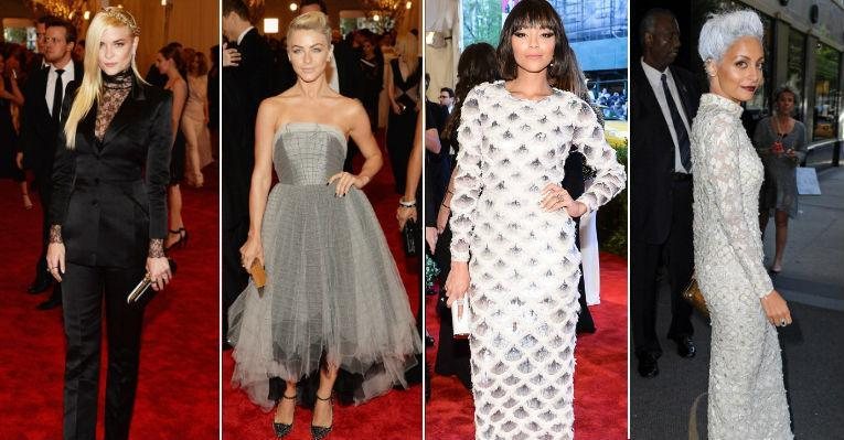 Jaime King, Julianne Hough, Ashley Madekwe e Nicole Richie foram ao Met Ball usando vestidos da fast fashion Topshop. Em breve, os modelos estarão à venda em pontos físicos e na internet - Foto-montagem