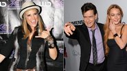 Brooke Mueller e Charlie Sheen com Lindsay Lohan - Getty Images