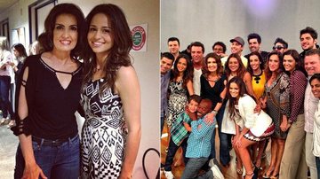 Fátima Bernardes tira fotos com o elenco de 'Salve Jorge' - Reprodução / Instagram