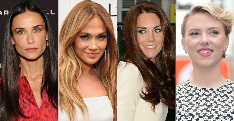 Demi Moore, Jennifer Lopez, Kate Middleton e Scarlett Johansson - Arquivo CARAS