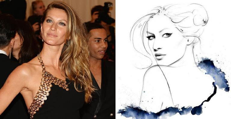 Gisele Bündchen mostra desenho feito por fã - Reprodução / Facebook