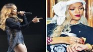 A cantora Rihanna aparece loiríssima em foto postada nas redes sociais hoje. A primeira, é de um show realizado em Nova York no começo do mês - Getty Images/Instagram