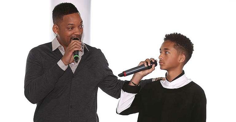 Will Smith e o filho Jaden durante a pré-estreia de "Depois da Terra" em Londres - Tim P. Whitby/Getty Imagens