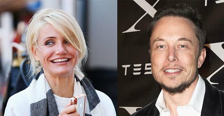 Cameron Diz e o bilionário sul-africano Elon Musk - Getty Images