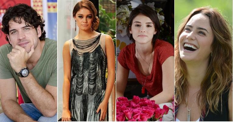 Bento (Marco Pigossi) e as beldades Amora (Sophie Charlotte), Giane (Isabelle Drummond) e Malu (Fernanda Vasconcellos) - TV Globo