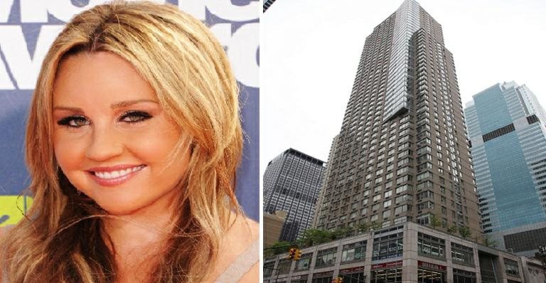 Prédio da atriz Amanda Bynes, em que ela morava em Nova York - Getty Images/Foto montagem