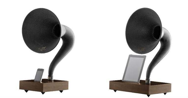 iPhone Gramophone é opção estilosa para decor vintage - www.RH.com