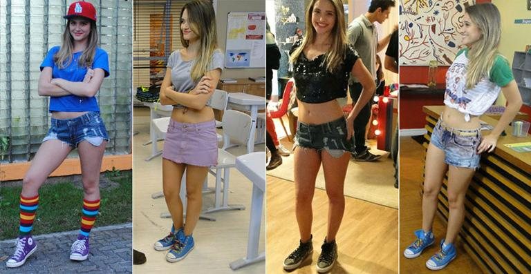 Os looks de Fatinha (Juliana Paiva) em 'Malhação' - Reprodução / TV Globo