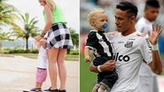 Davi Lucca, filho do atacante Neymar, anda de skate com a mãe Carolina Dantas - Reprodução/Instagram e Reuters