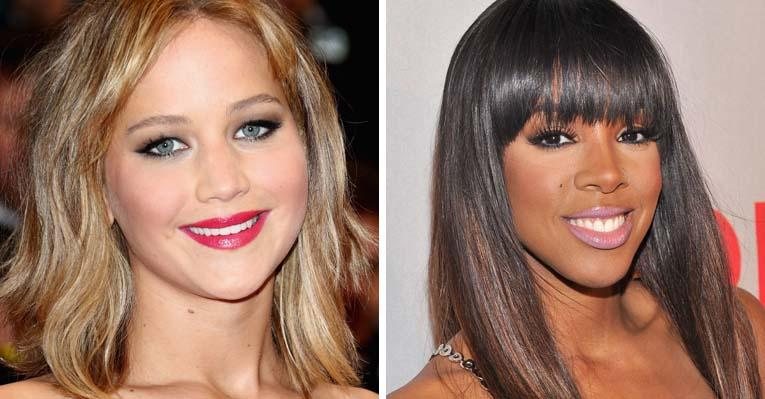 Jennifer Lawrence e Kelly Rowland abusam do blush para realçar a beleza e minimizar as imperfeições - Getty Images