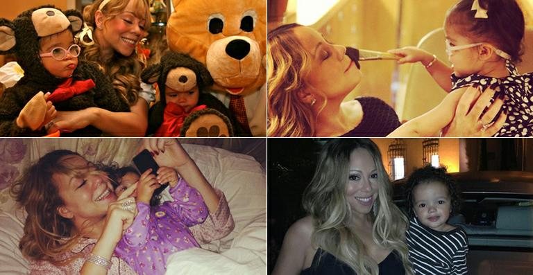 Mariah Carey com os filhos gêmeos, Monroe e Moroccan - Reprodução / Facebook