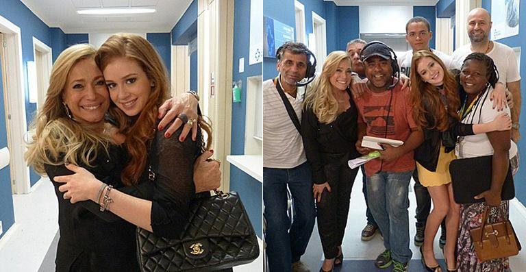 Susana Vieira e Marina Ruy Barbosa nos bastidores de 'Amor à Vida' - Reprodução / TV Globo