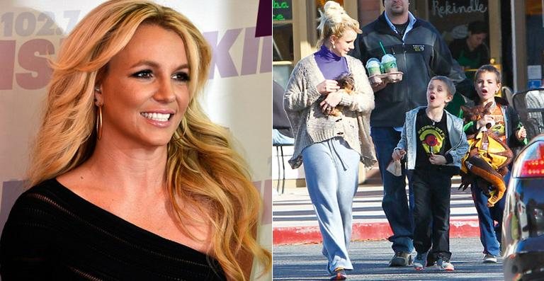 Britney Spears com os filhos, Sean Preston e Jayden - Getty Images; Grosby Group