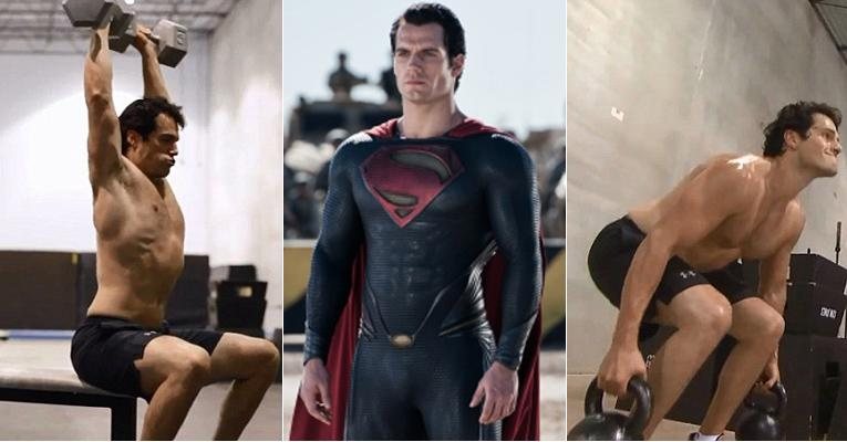 Henry Cavill exibe o treino pesado que aderiu para se transformar no Superman - Fotomontagem