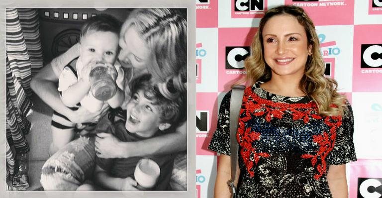 Claudia Leitte sorridente com os filhos - Reprodução/Instagram; Gisele França