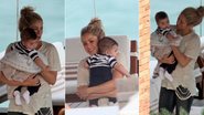 Shakira e Milan no terraço do hotel no Rio de Janeiro - Wallace Barbosa/AgNews