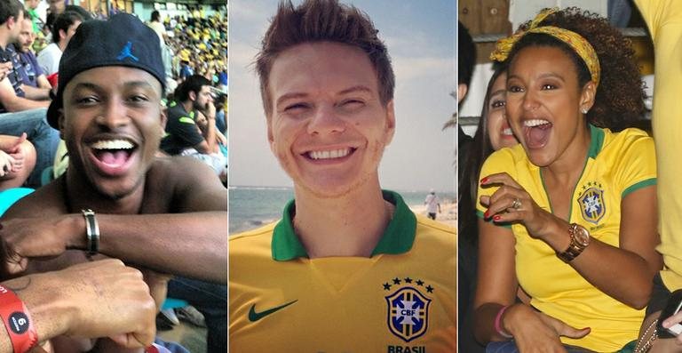 Famosos na torcida pelo Brasil - Fotomontagem