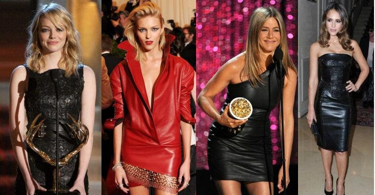 Os vestidos de couro são tendência de moda para 2013 - Foto-montagem