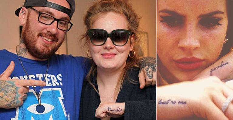 ‘Paradise’: Adele faz tatuagem igual a de Lana Del Rey - Reprodução/ Facebook