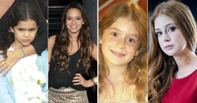 Veja famosos como Bruna Marquezine e Marina Ruy Barbosa que fizeram sucesso quando crianças e se tornaram famosos bem sucedidos! - Fotomontagem