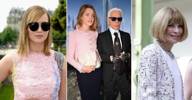 O rosa fez parte dos looks de Jennifer Lawrence, Natalia Vodianova e Anna Wintour - Foto-montagem