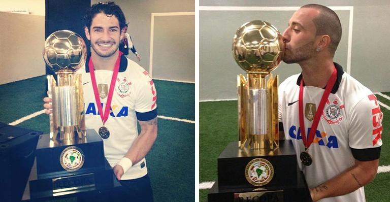 Pato e Guilherme beijam troféu de campeão da Recopa - Instagram/Reprodução