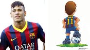 Neymar e seu personagem na Turma da Mônica - Reprodução/Twitter