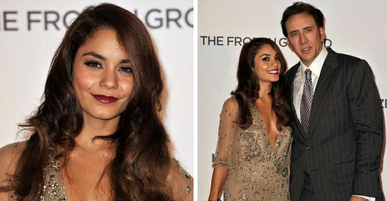 Vanessa Hudgens e Nicolas Cage na pré-estreia do filme 'The Frozen Ground' - Getty Images