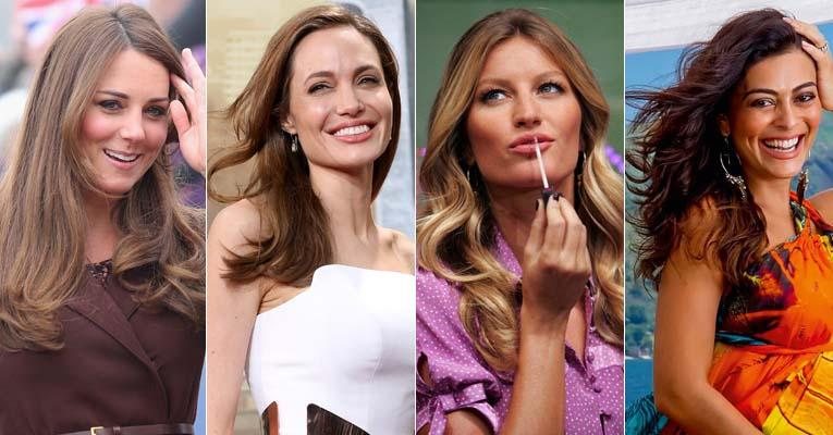 Descubra os segredos de beleza de famosas como Angelina Jolie e Gisele Bündchen - Fotomontagem