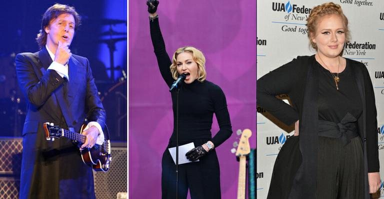 Paul McCartney, Madonna e Adele - Getty Images