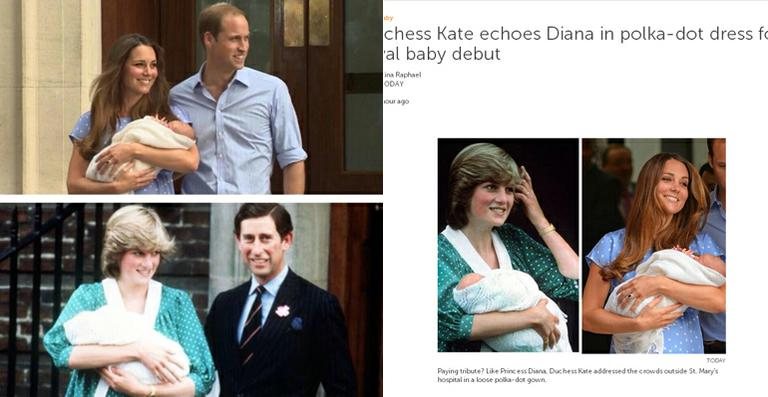 Kate Middleton e princesa Diana usam a mesma estampa do vestido - Reprodução / Twitter e NBC